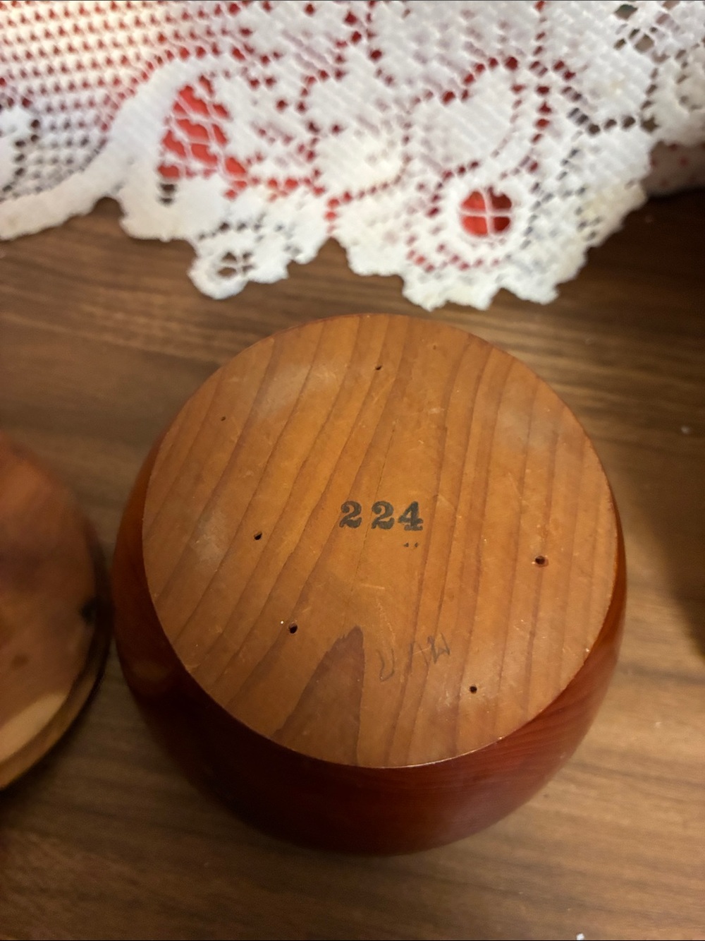 Wooden Lidded Decorative Box with Yellow Knob - Picture 6 of 9